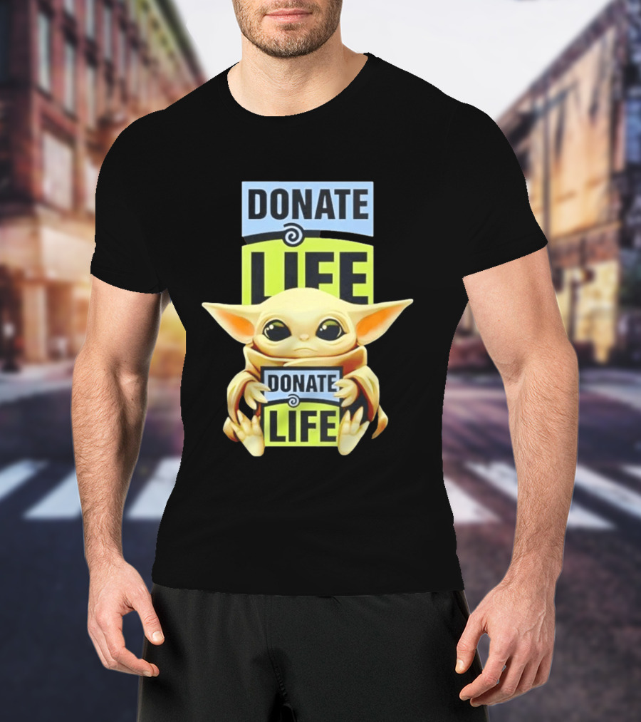 Donate Life Grogu Holding Donate Life Sign T-Shirt