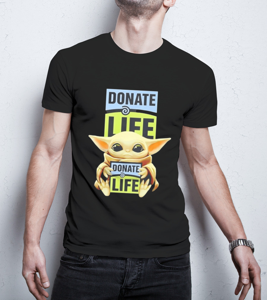 Donate Life Grogu Holding Donate Life Sign T-Shirt