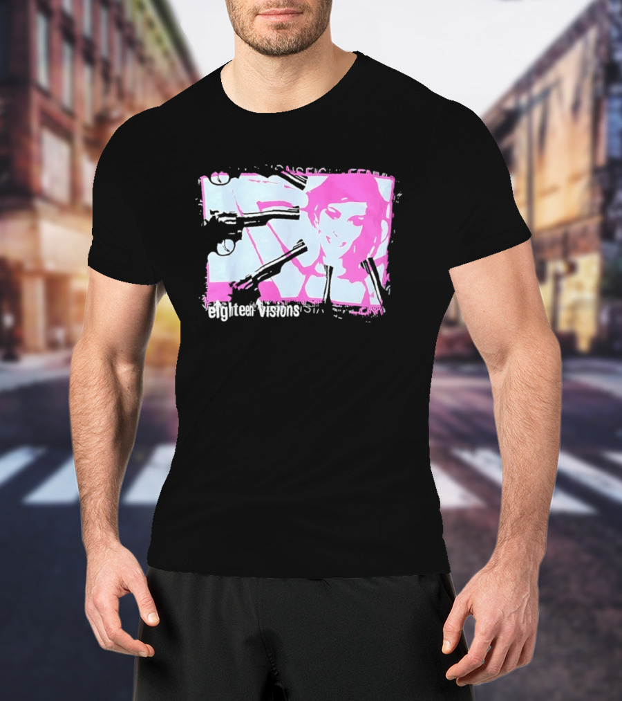 Eighteen Visions Pink Gun Metalcore Band T-Shirt