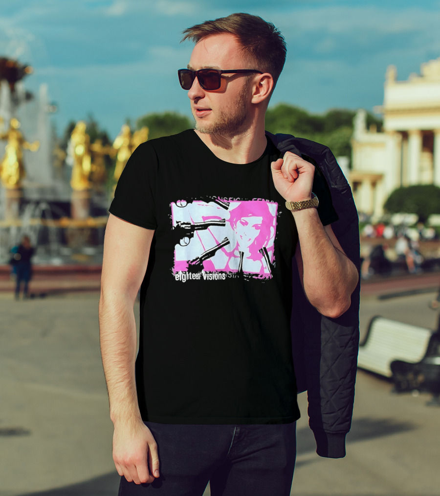Eighteen Visions Pink Gun Metalcore Band T-Shirt