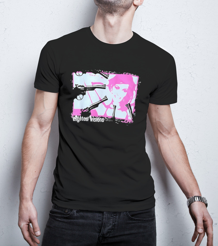 Eighteen Visions Pink Gun Metalcore Band T-Shirt