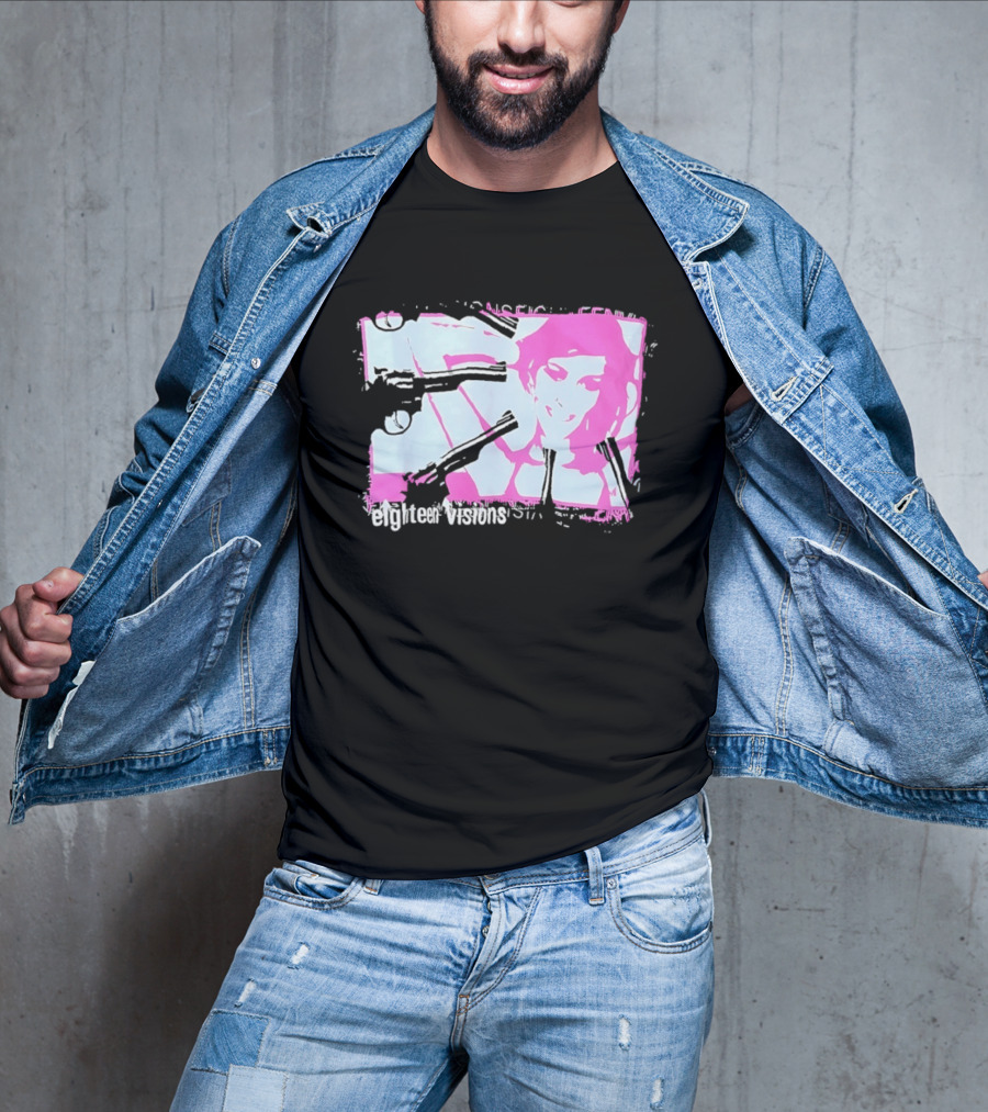 Eighteen Visions Pink Gun Metalcore Band T-Shirt