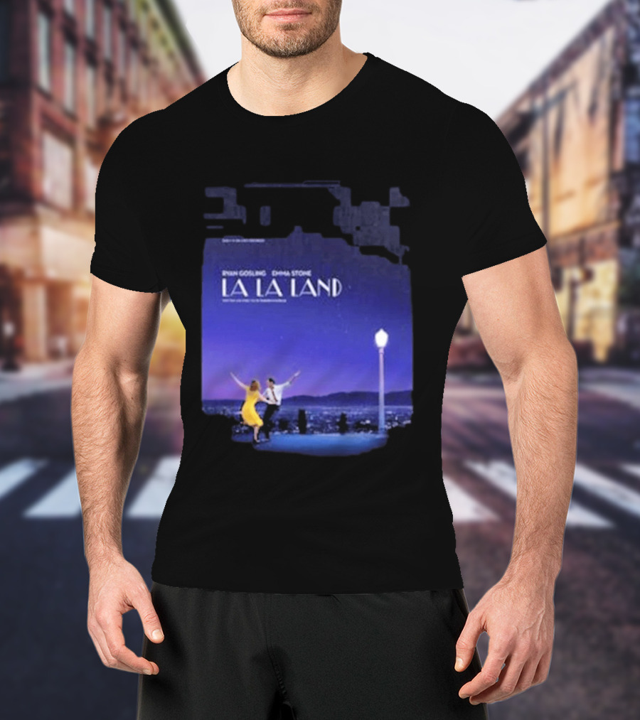 Ryan Gosling Emma Stone La La Land City Dance Under Streetlight 10th Anniversary T-Shirt