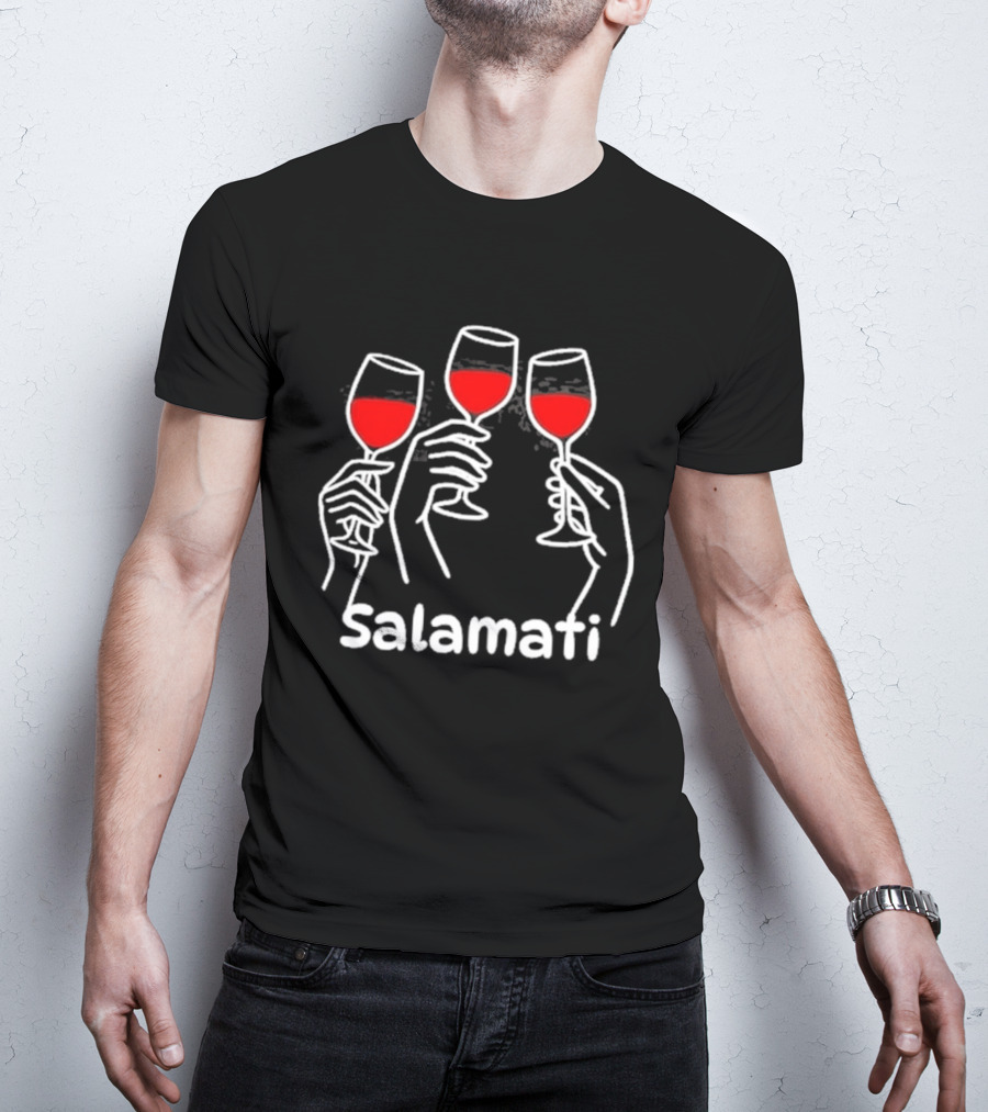 Salamati Wine Glass Toast Celebration T-Shirt