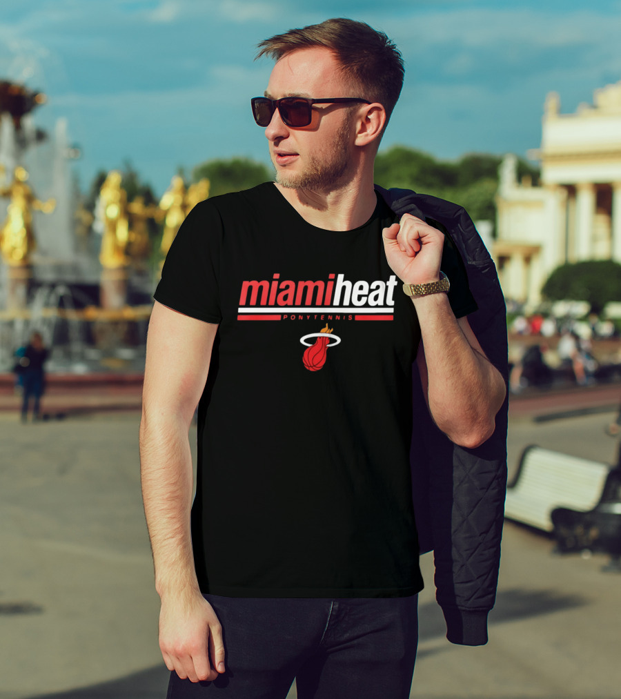 Miami Heat Pony Tennis NBA Basketball T-Shirt