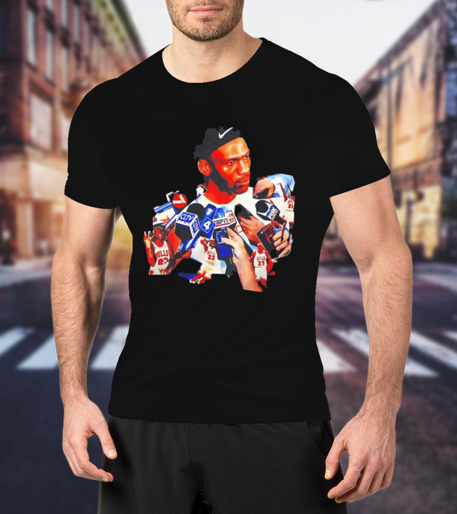Michael Jordan Press Conference CLTV ESPN FOX Bulls T-Shirt