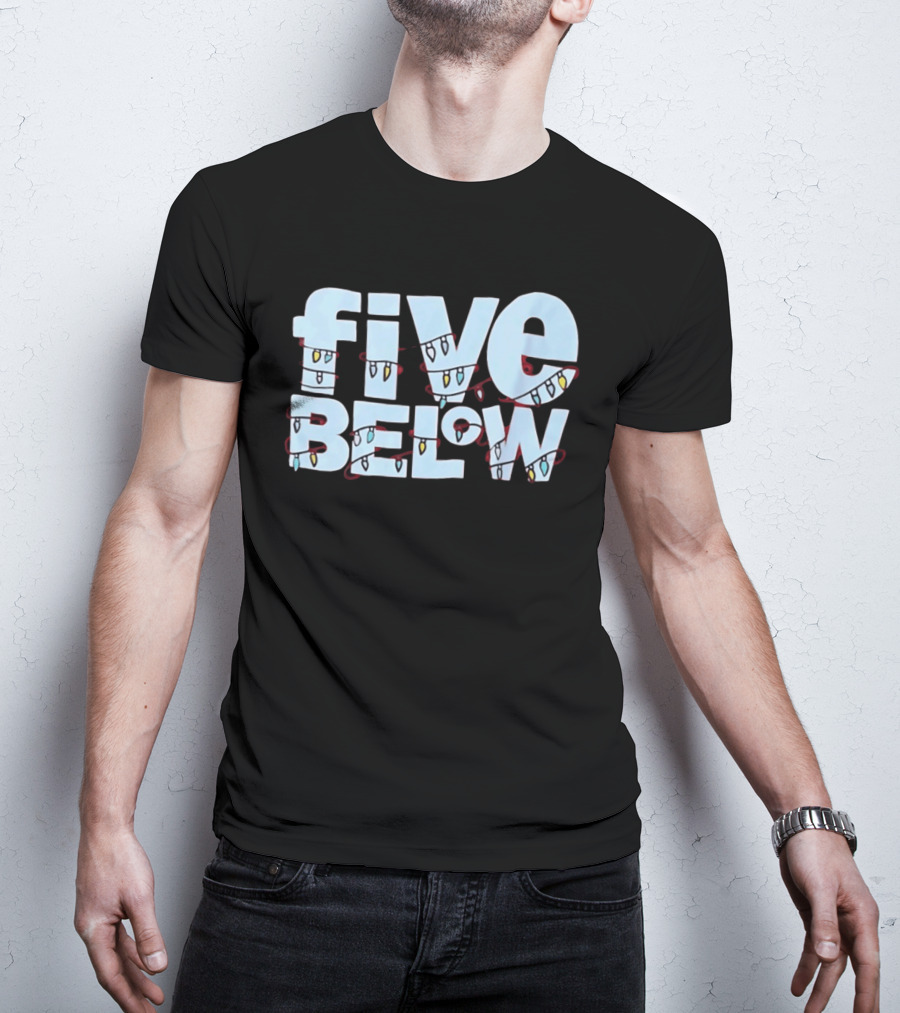 Five Below Holiday Festive Christmas Lights Decoration T-Shirt