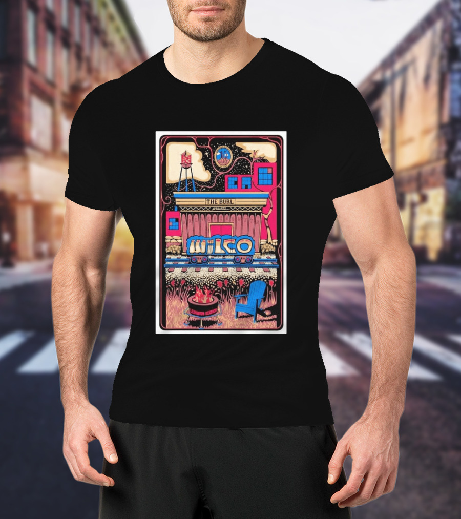 Wilco The Burl Lexington Kentucky Tour 2026 Adirondack Chair Campfire T-Shirt
