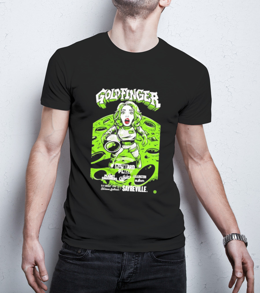 Goldfinger Mustard Plug The Planet Smashers Catbite Millington Skanksgiving Sayreville Alien Space Scene T-Shirt