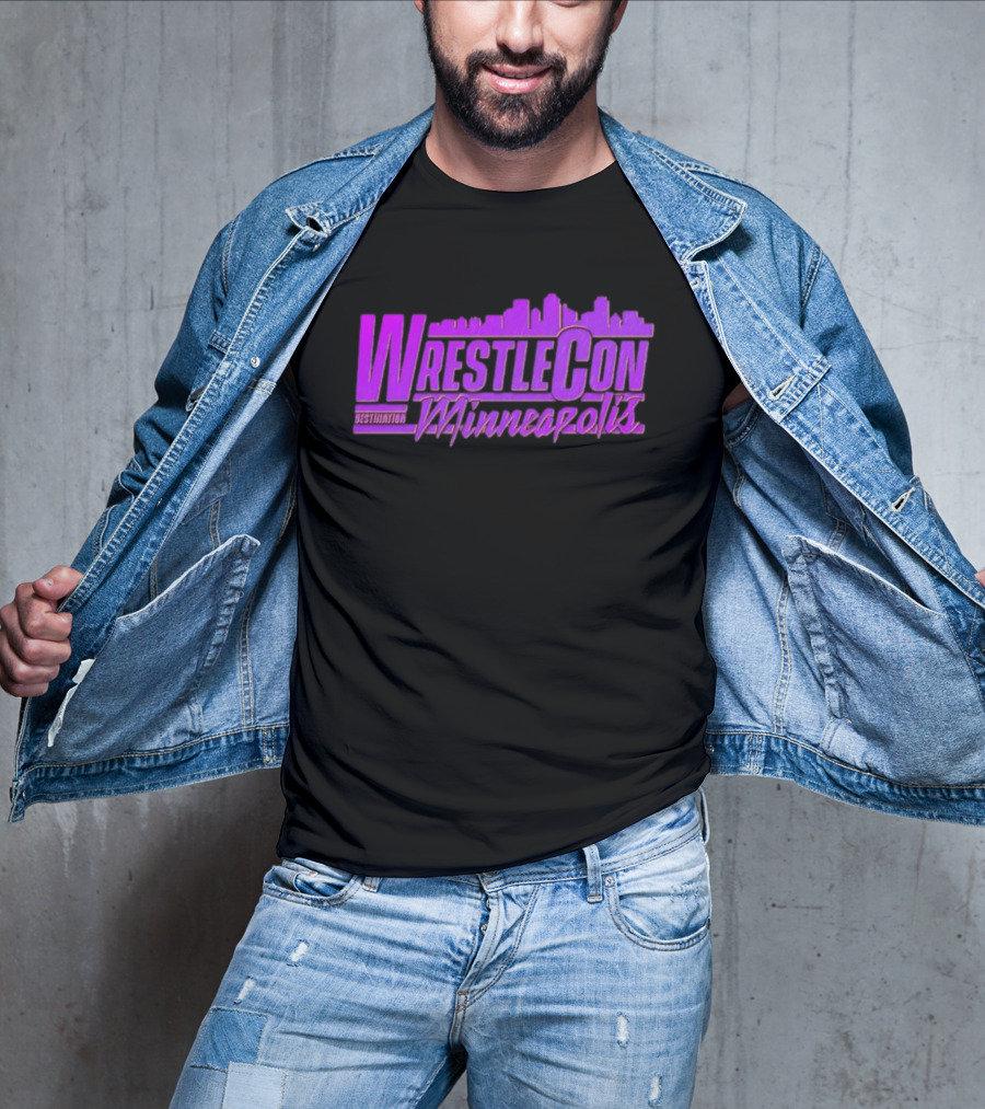 WrestleCon Destination Minneapolis Professional Wrestling Event Skyline T-Shirt
