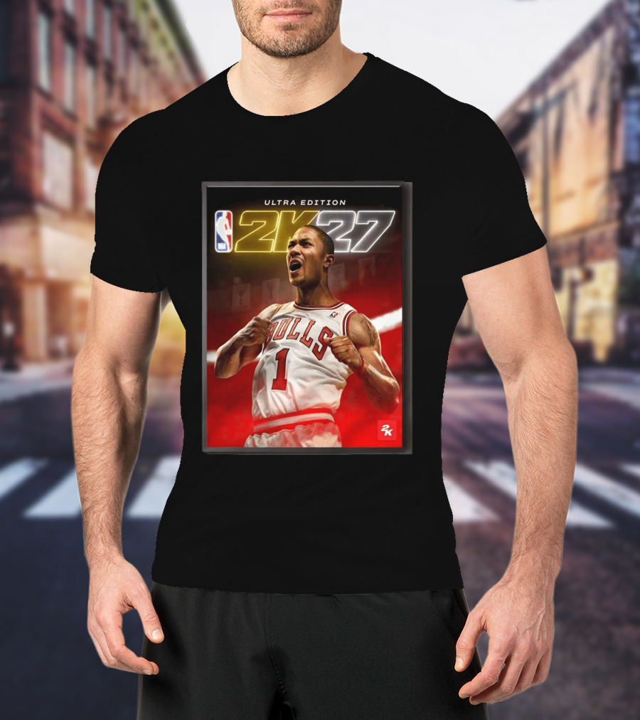 NBA 2K27 Ultra Edition Derrick Rose Bulls Cover Athlete T-Shirt