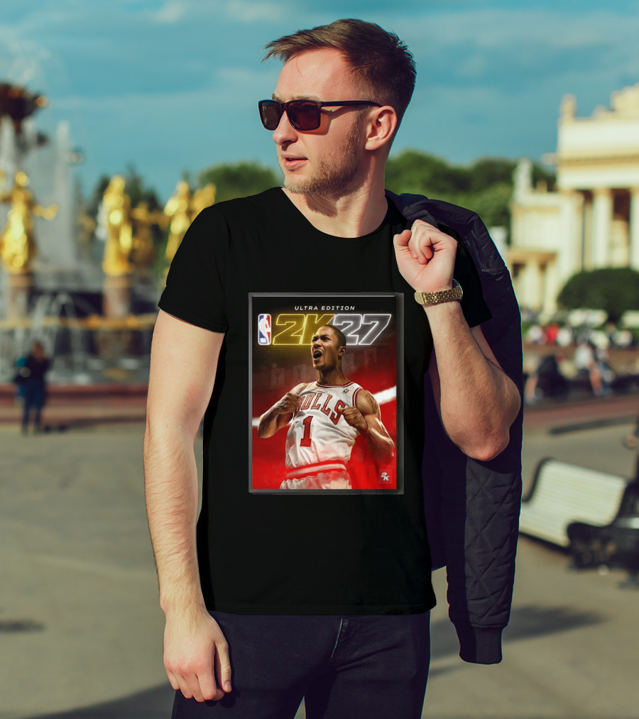 NBA 2K27 Ultra Edition Derrick Rose Bulls Cover Athlete T-Shirt