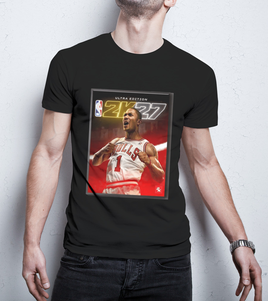 NBA 2K27 Ultra Edition Derrick Rose Bulls Cover Athlete T-Shirt