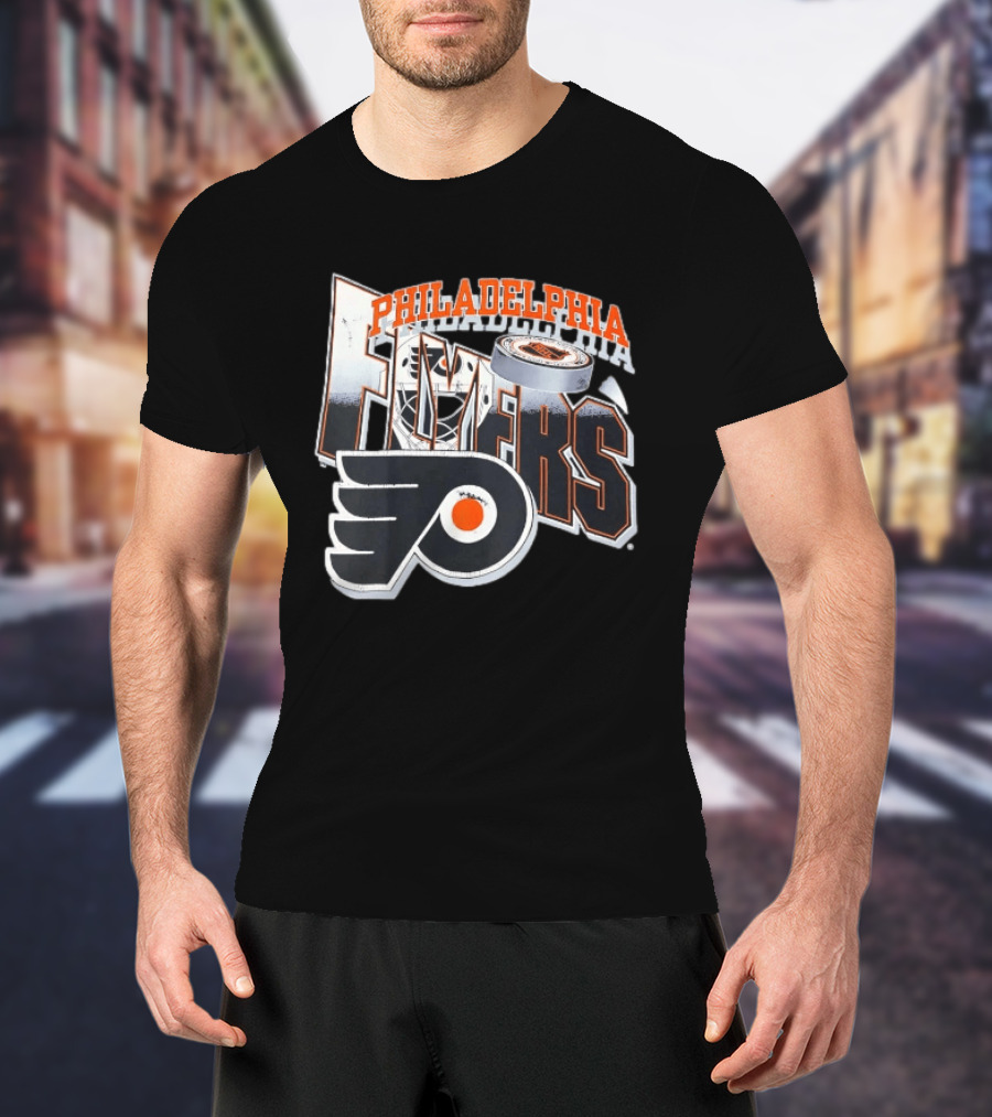 Philadelphia Flyers Goalie Mask Hockey Puck NHL Team T-Shirt