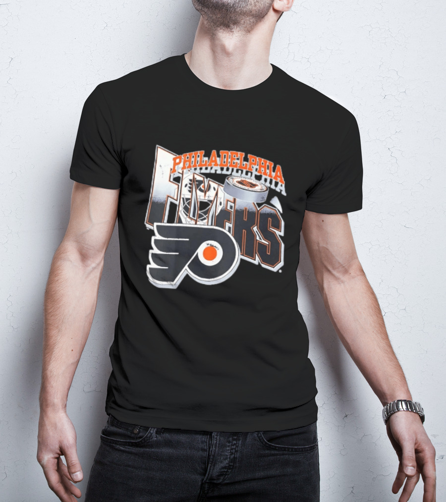 Philadelphia Flyers Goalie Mask Hockey Puck NHL Team T-Shirt
