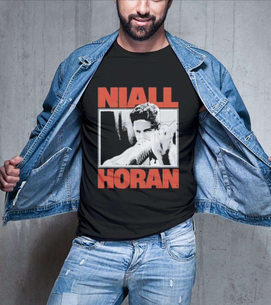 Niall Horan Playing Guitar Black And White T-Shirt