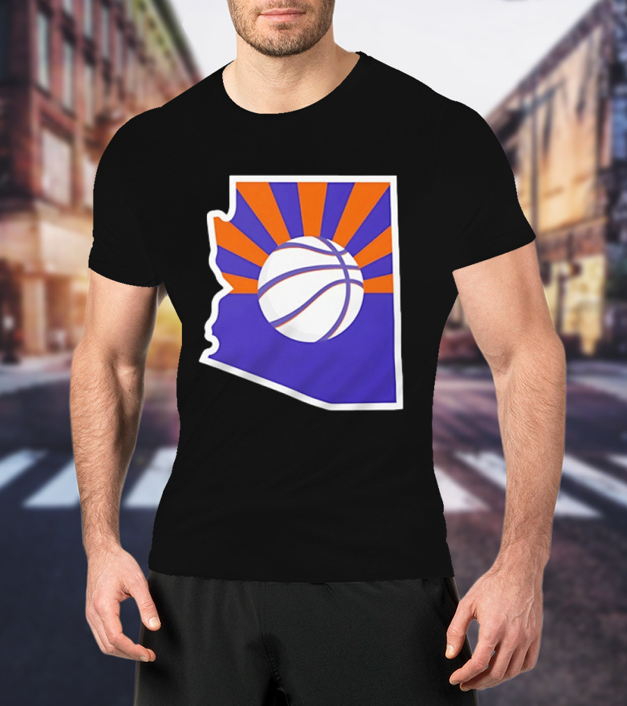 Phoenix Suns Arizona Basketball State Map Suns Set T-Shirt
