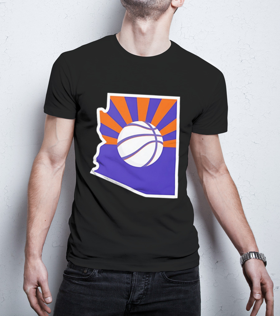 Phoenix Suns Arizona Basketball State Map Suns Set T-Shirt