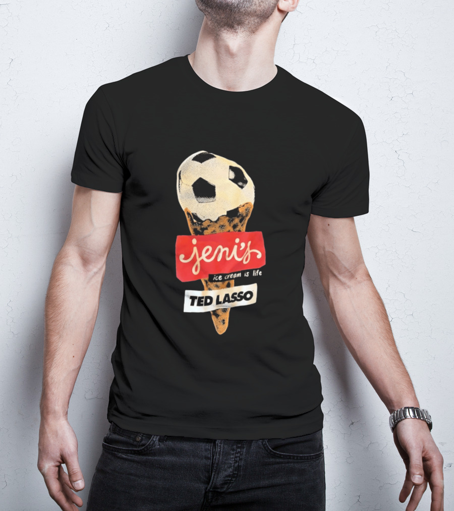 Jeni's Ice Cream Is Life Soccer Cone Ted Lasso T-Shirt