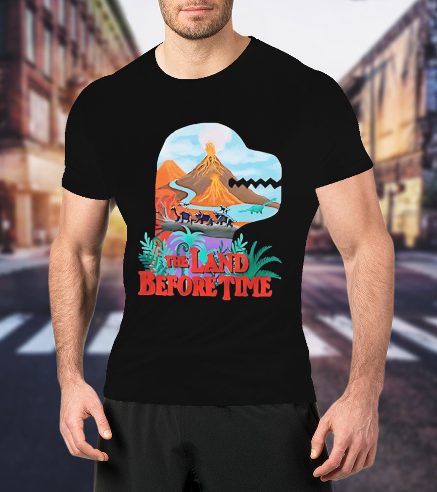 The Land Before Time Dinosaur Volcano Landscape T-Shirt