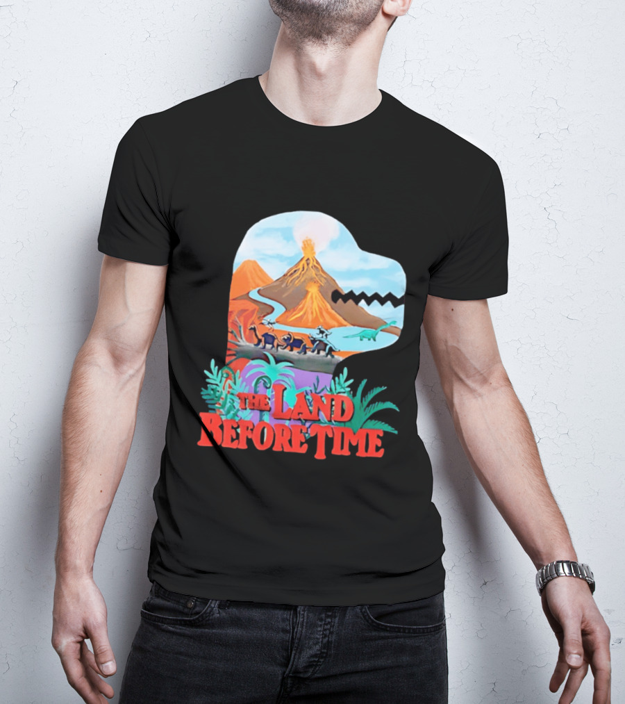 The Land Before Time Dinosaur Volcano Landscape T-Shirt