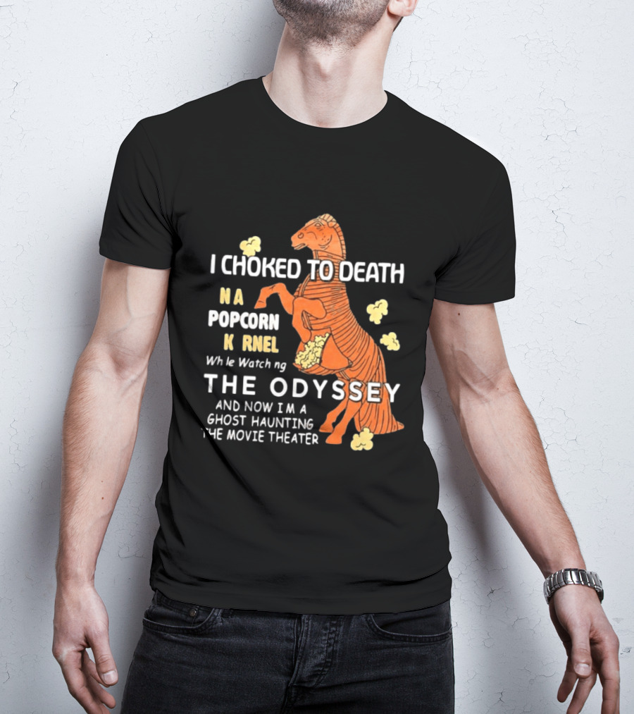 Trojan Horse Ghost Haunting The Odyssey Popcorn Kernel T-Shirt