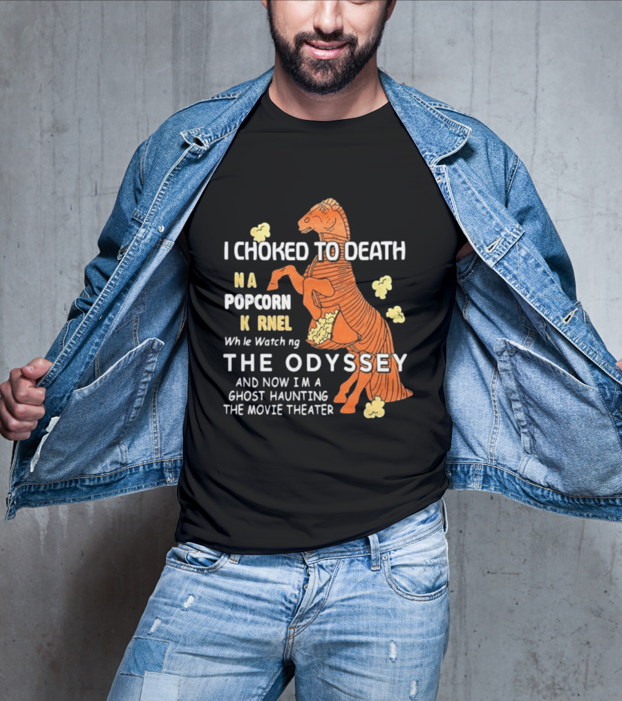 Trojan Horse Ghost Haunting The Odyssey Popcorn Kernel T-Shirt