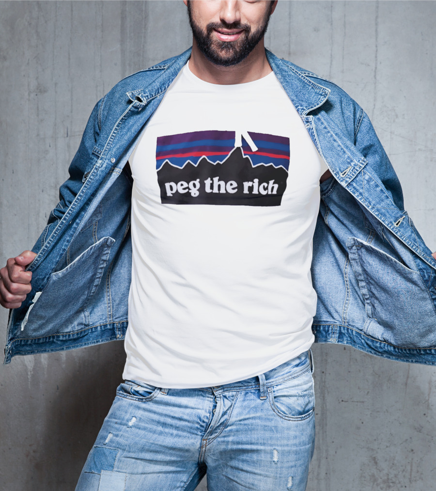 Peg The Rich Satire Mountain Peaks T-Shirt