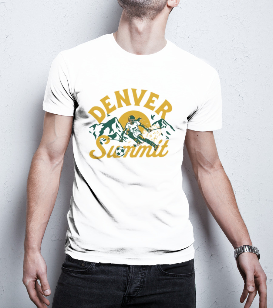 Denver Summit Number 25 Skiing Down Mountain Soccer T-Shirt