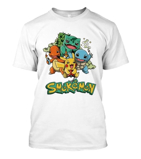 Smokemon Pikachu Charmander Squirtle Bulbasaur Fun T-Shirt