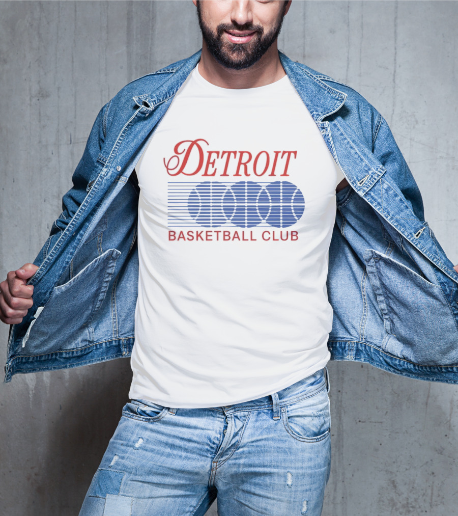 Detroit Basketball Club Basketball Silhouette Stripes T-Shirt