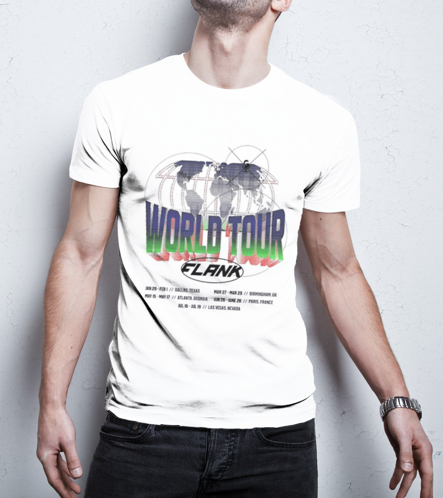 World Tour Flank With Globe And Concert Dates T-Shirt