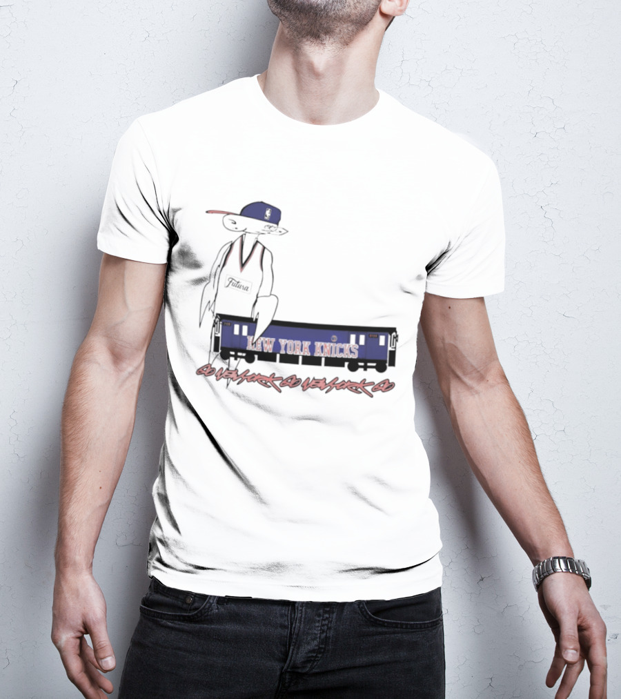 Futura New York Knicks Go New York Go Subway Train Basketball T-Shirt