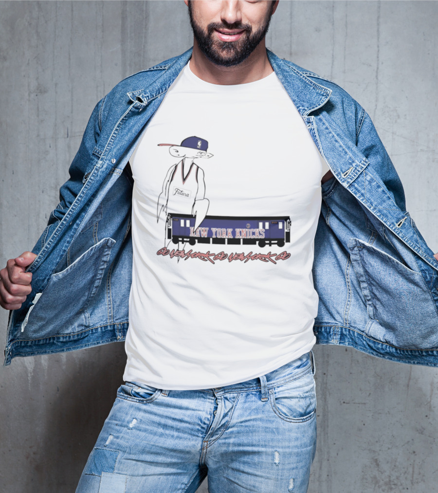 Futura New York Knicks Go New York Go Subway Train Basketball T-Shirt