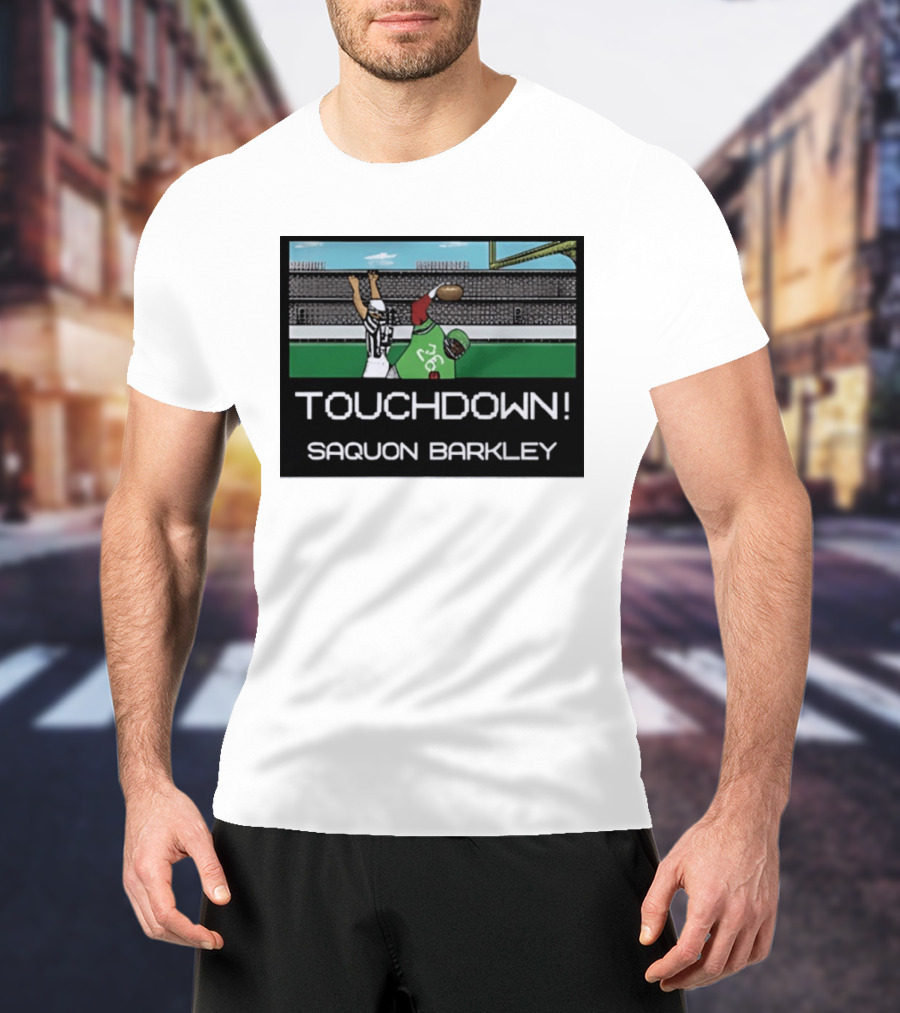 Touchdown Saquon Barkley Pixel Philadelphia Eagles T-Shirt