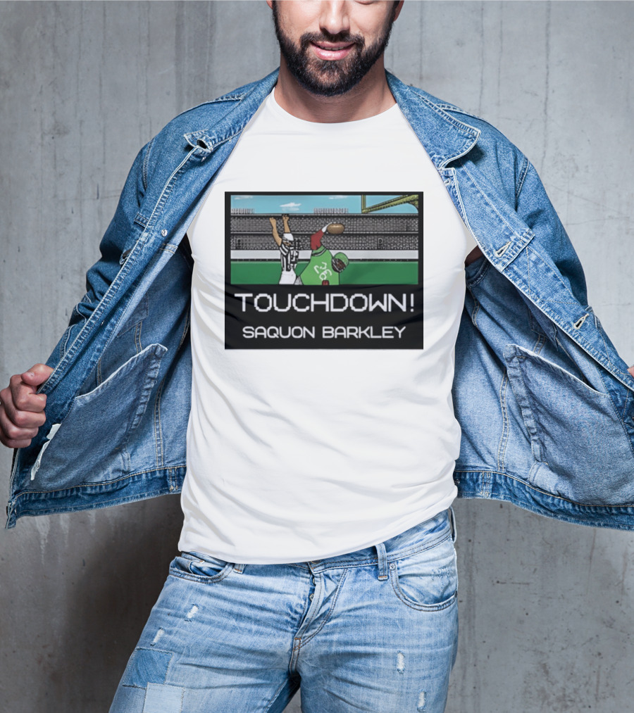 Touchdown Saquon Barkley Pixel Philadelphia Eagles T-Shirt