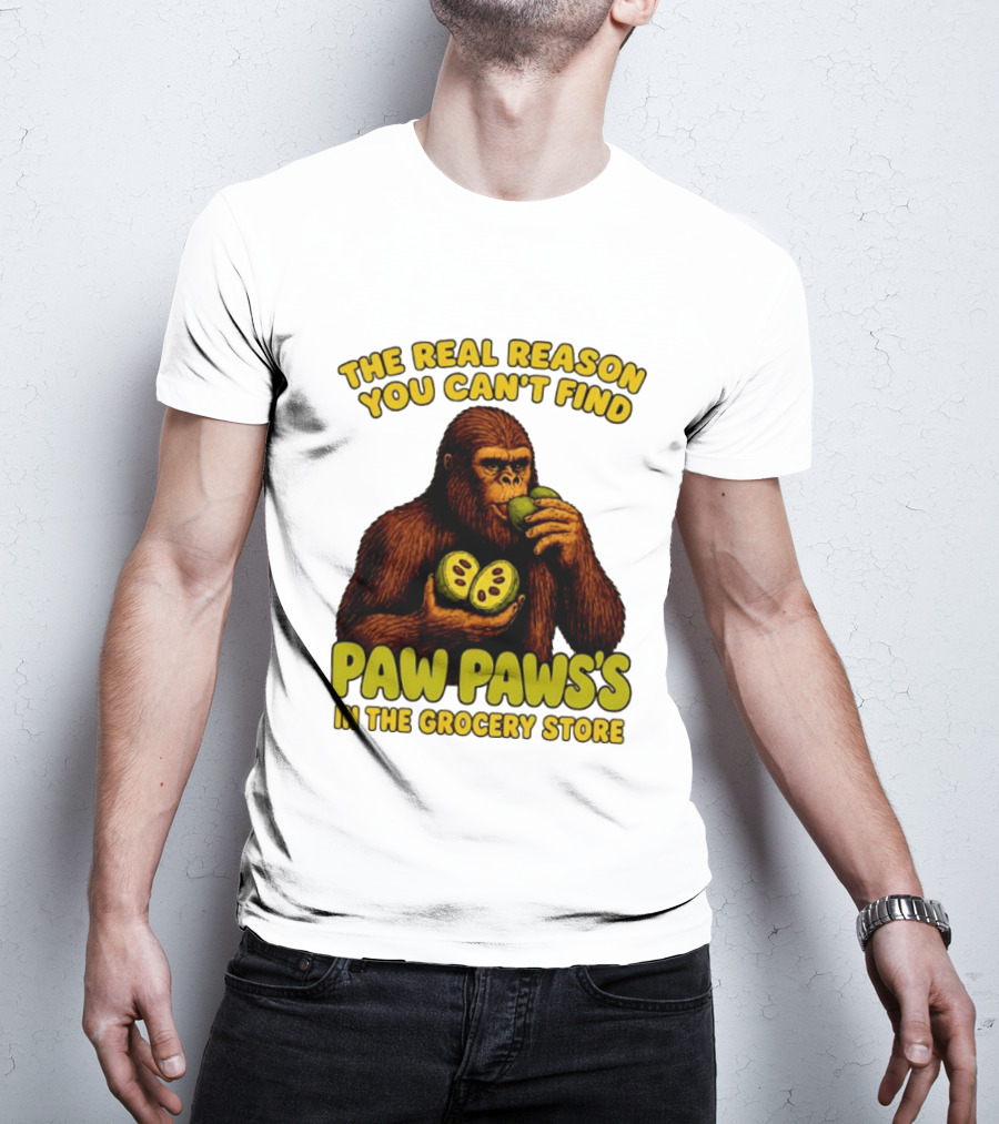 Pawpaw Fruit Mystery Sasquatch Eating Pawpaws In Grocery Store T-Shirt