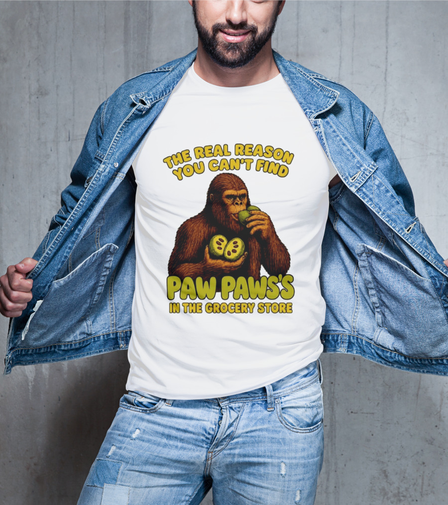 Pawpaw Fruit Mystery Sasquatch Eating Pawpaws In Grocery Store T-Shirt