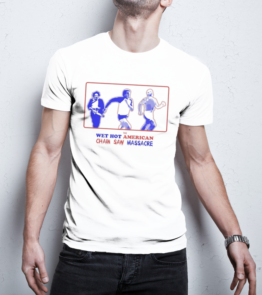 Wet Hot American Chain Saw Massacre Silhouettes Dance Comedy Horror Mashup T-Shirt