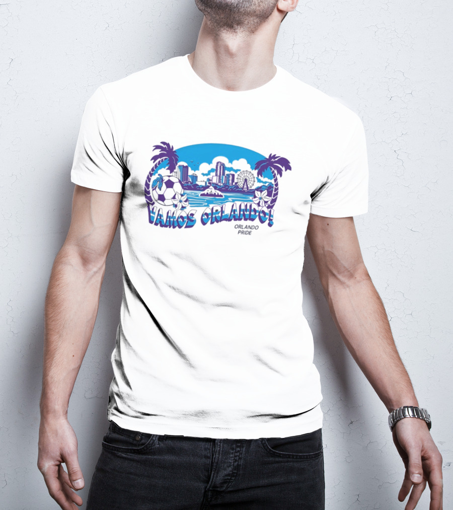 Vamos Orlando Orlando Pride Skyline Soccer Tropical Cityscape T-Shirt