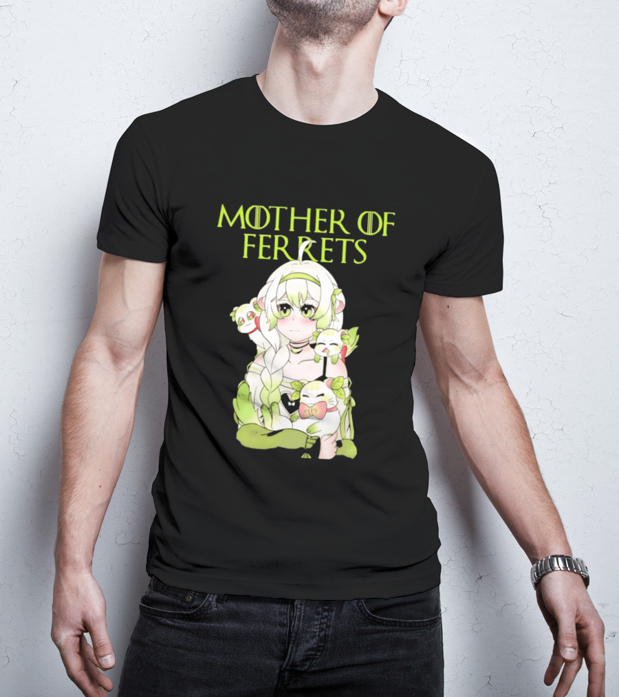 Mother Of Ferrets Anime Girl Ferret Lover Cute Kawaii T-Shirt
