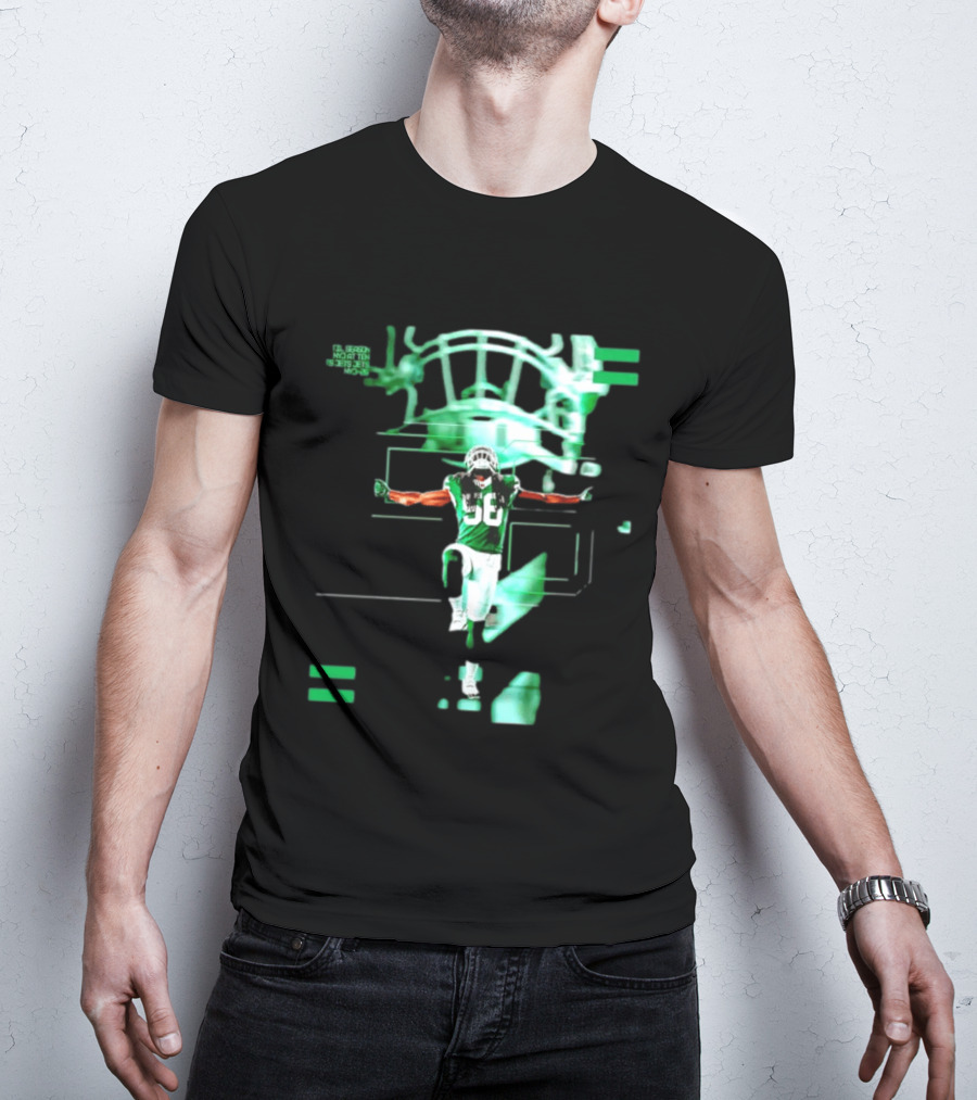 New York Jets 56 Days Til Season Countdown With Football Player And Helmet T-Shirt