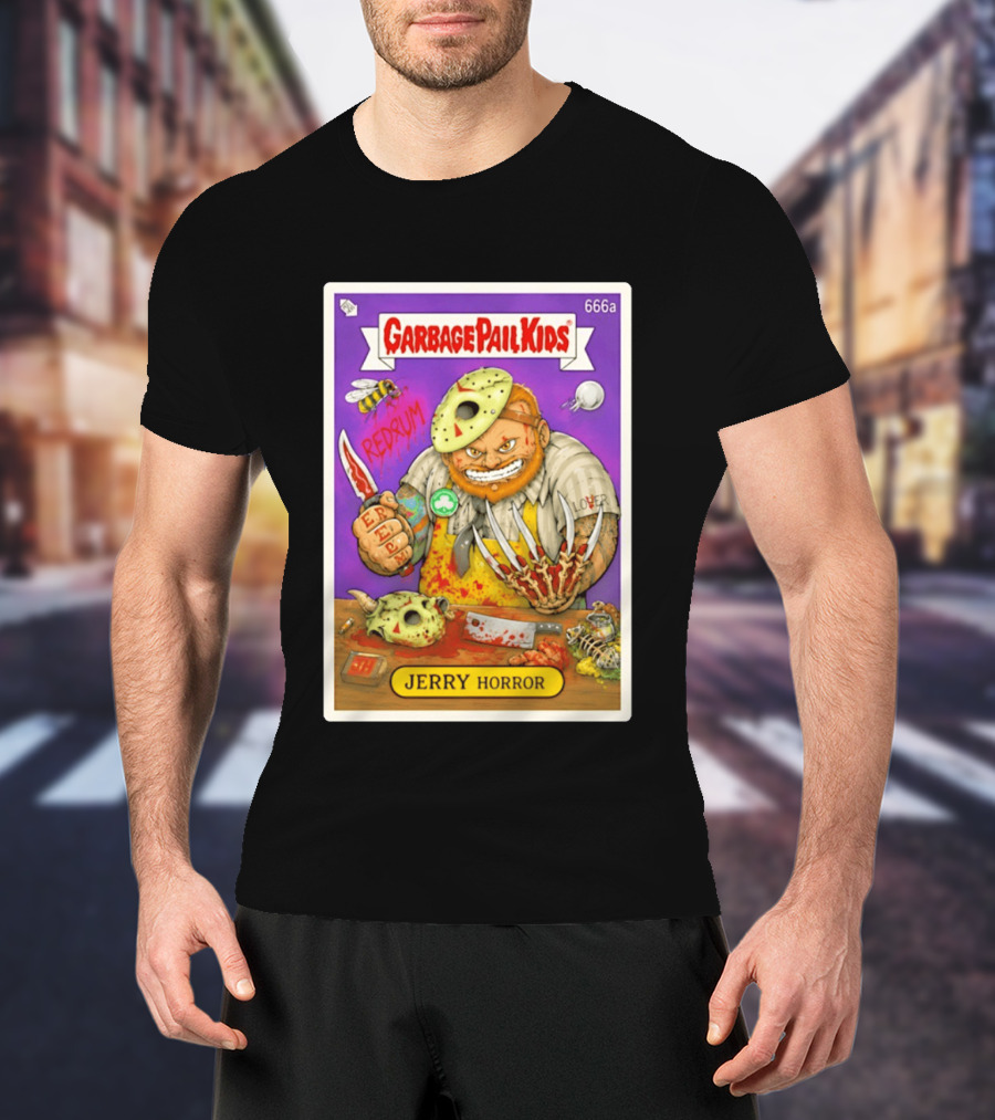 Garbage Pail Kids 666a Jerry Horror Redrum Trading Card T-Shirt