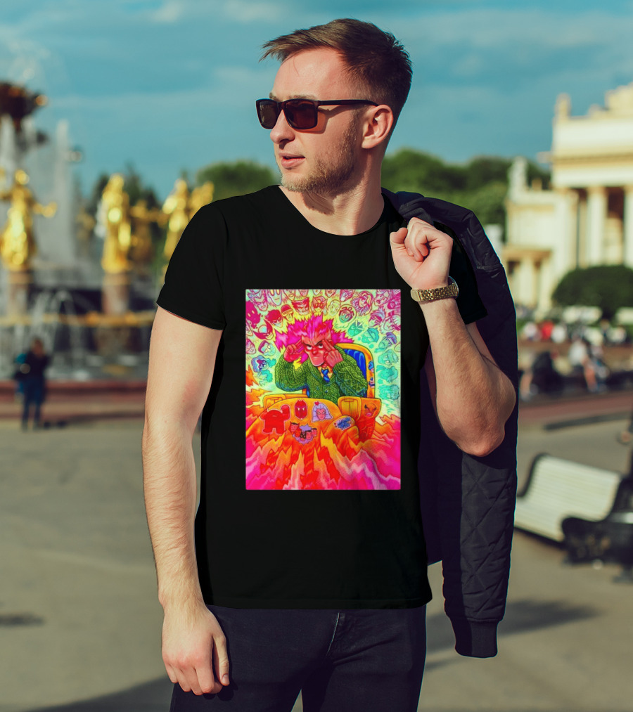 Professor X Dazzler World Tour X Men Collage Psychedelic Comic Art Marvel Characters T-Shirt