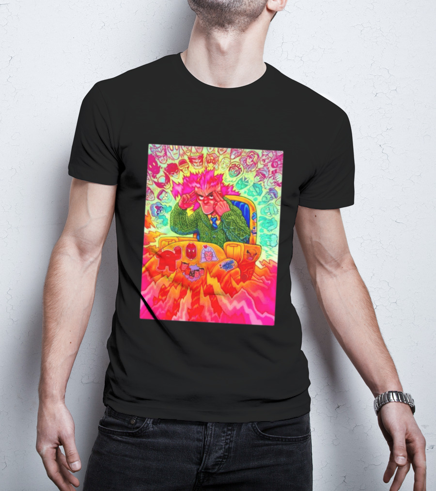 Professor X Dazzler World Tour X Men Collage Psychedelic Comic Art Marvel Characters T-Shirt