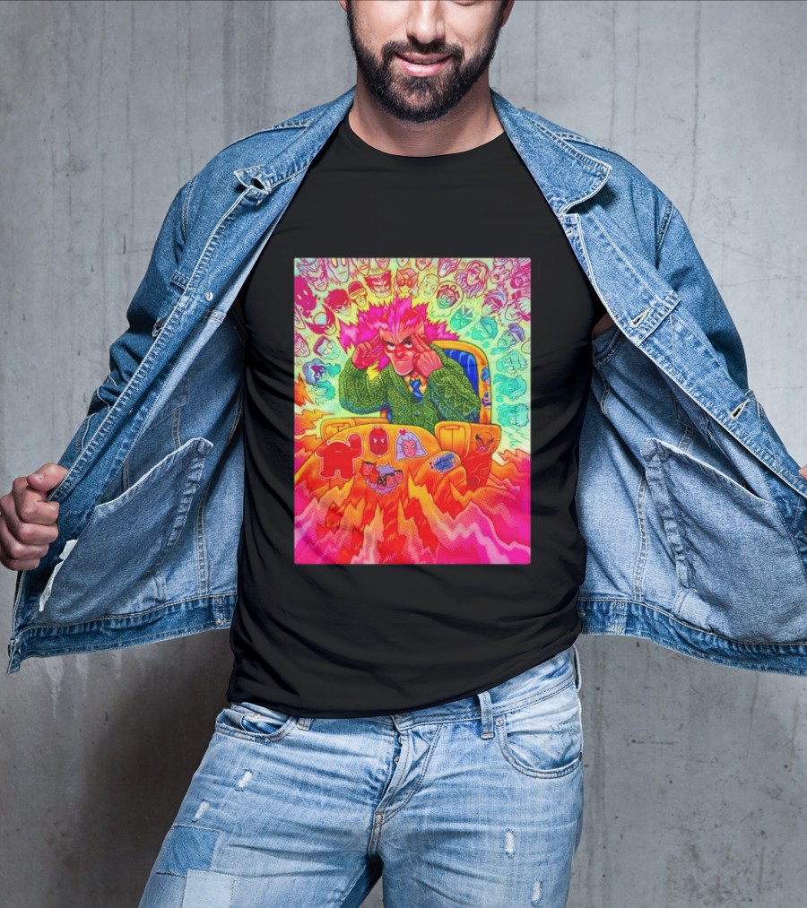 Professor X Dazzler World Tour X Men Collage Psychedelic Comic Art Marvel Characters T-Shirt