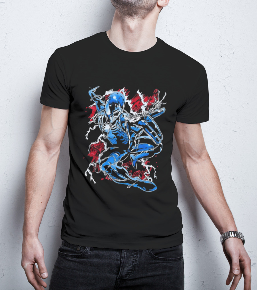 Punisher Spider Man Mashup Marvel Comics Blue Venom Transformation T-Shirt