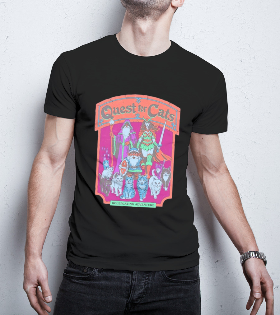 Quest For Cats Fantasy Roleplaying Adventure Mage Warriors And Cats T-Shirt
