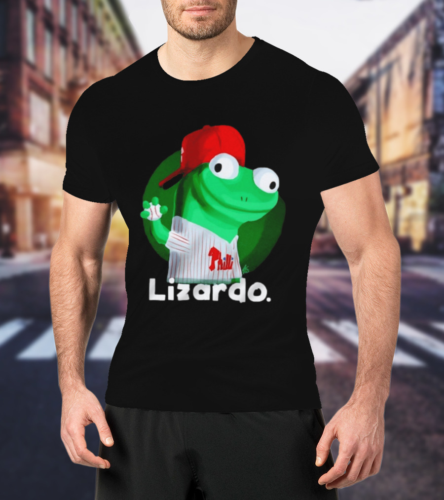 Lizardo Philadelphia Phillies Baseball Philli Red Cap Cartoon T-Shirt