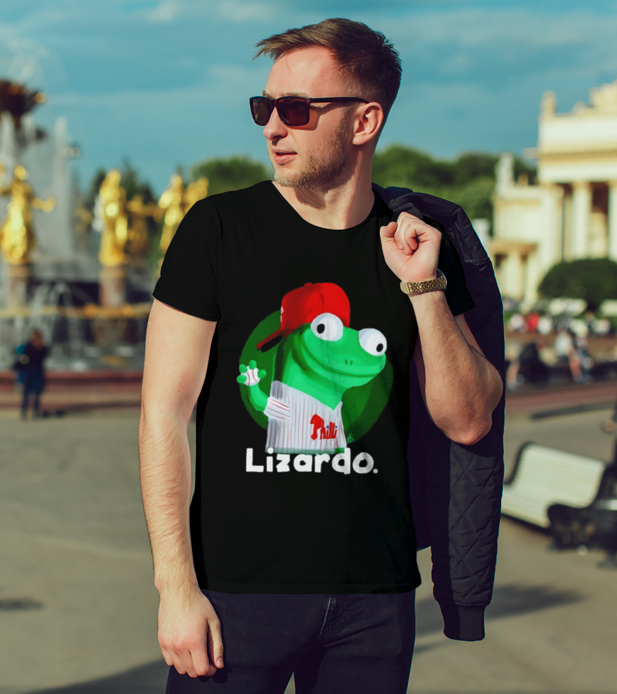 Lizardo Philadelphia Phillies Baseball Philli Red Cap Cartoon T-Shirt